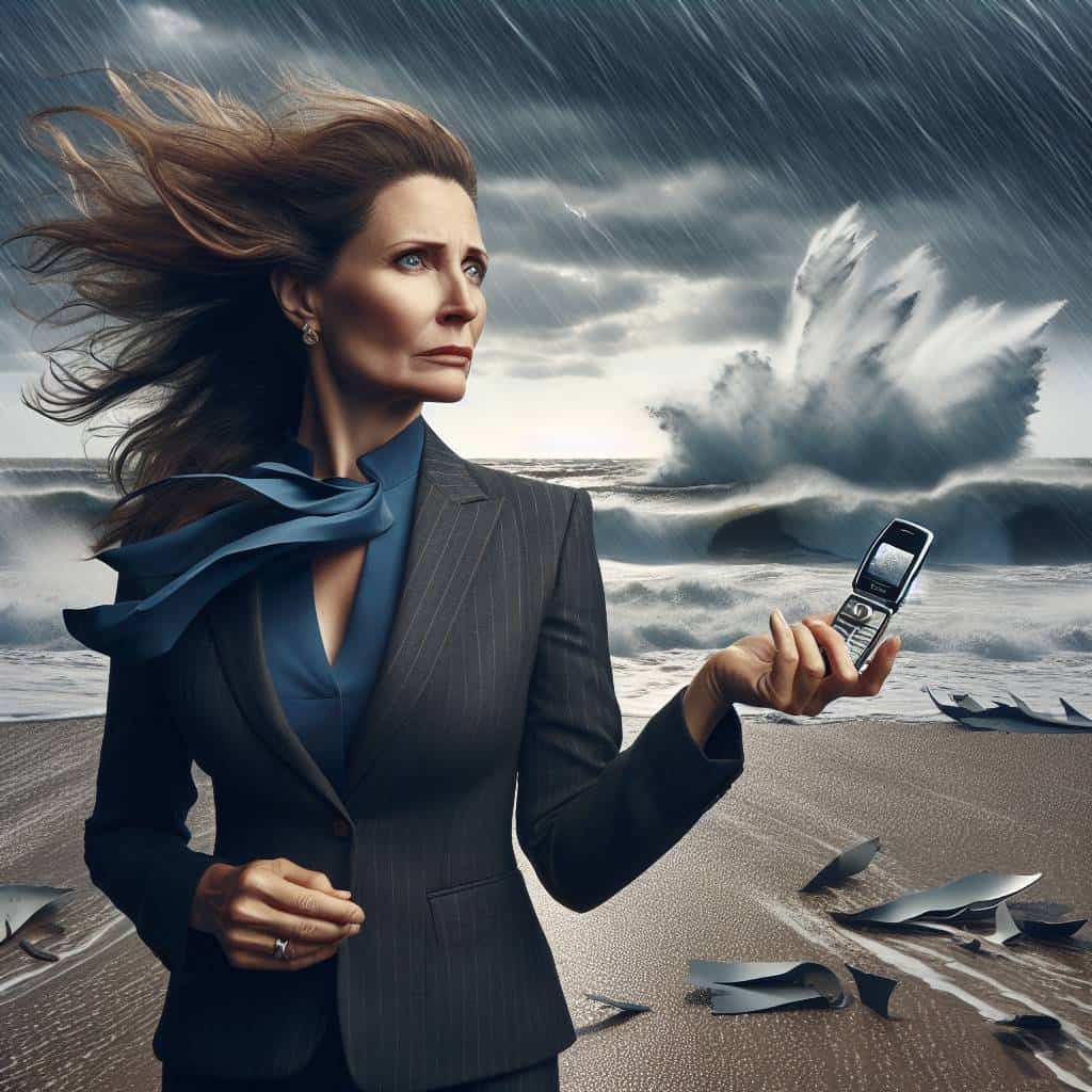 Adapting to change amid stormy beach.