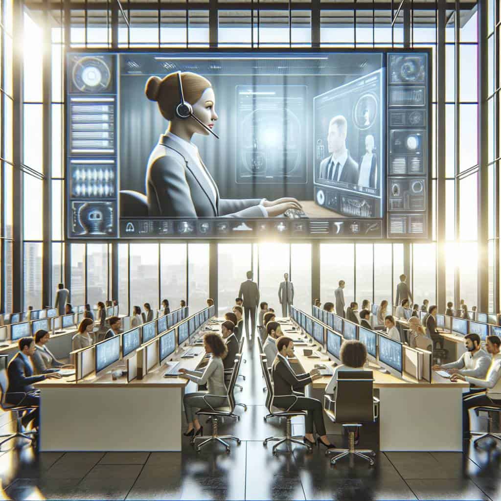 AI driven customer service center interaction.