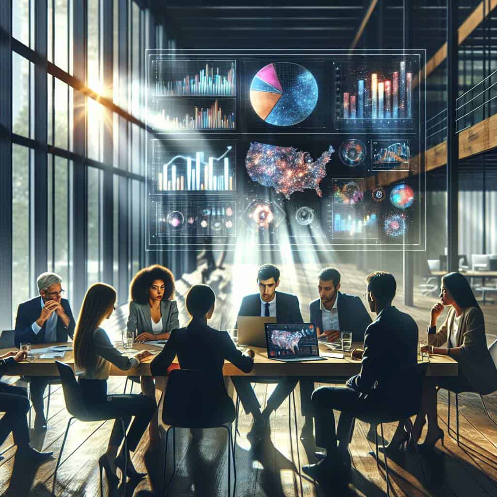 Business meeting on big data analytics.