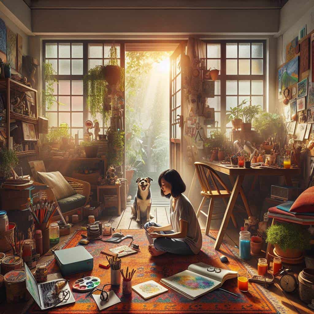 Developing creative routines in cozy chaos.