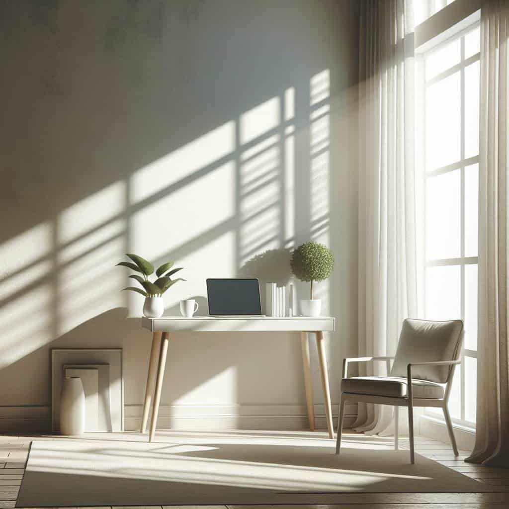 Digital minimalism lifestyle serene living room