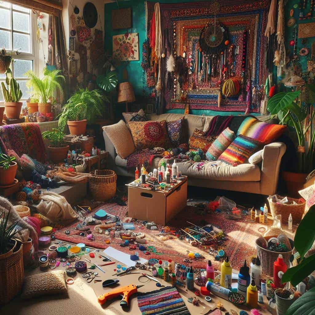 DIY lifestyle upgrades in cozy living room.