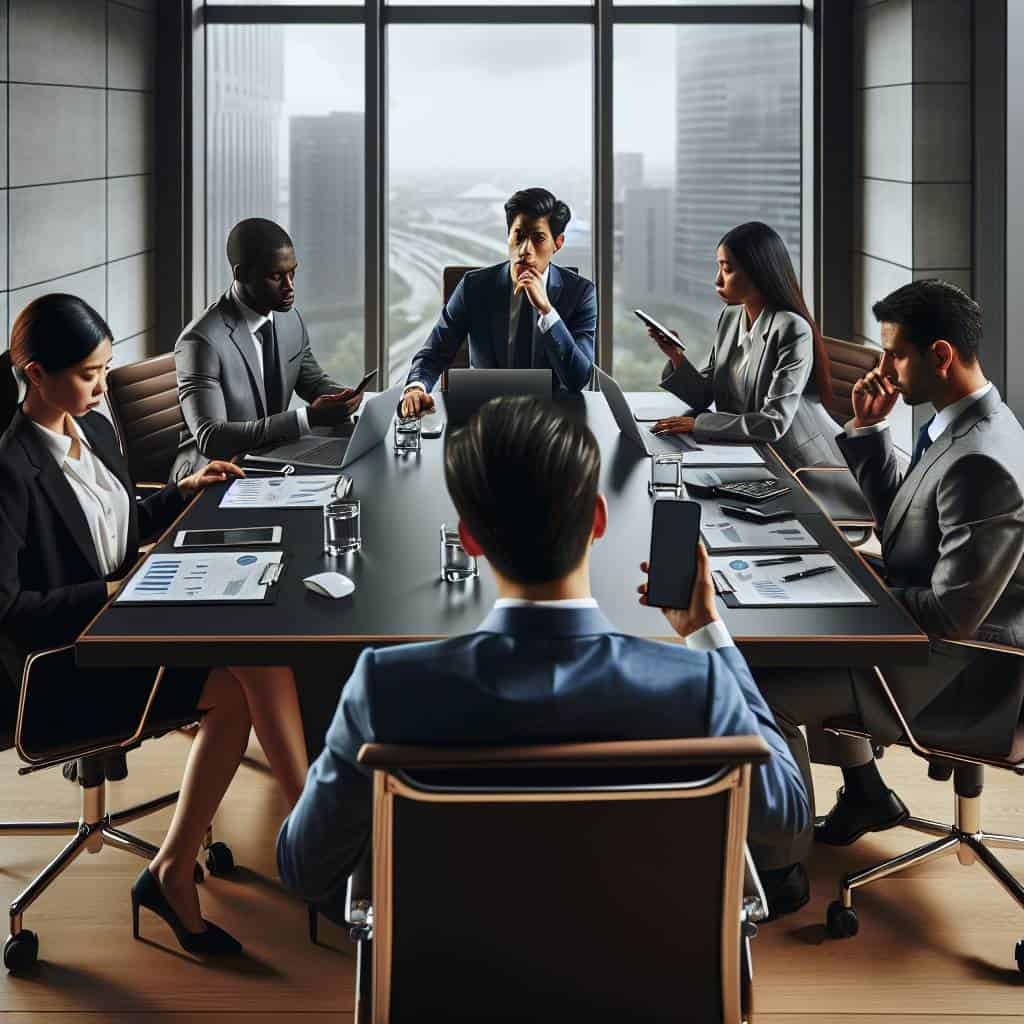 Managing business reputation in tense meeting.
