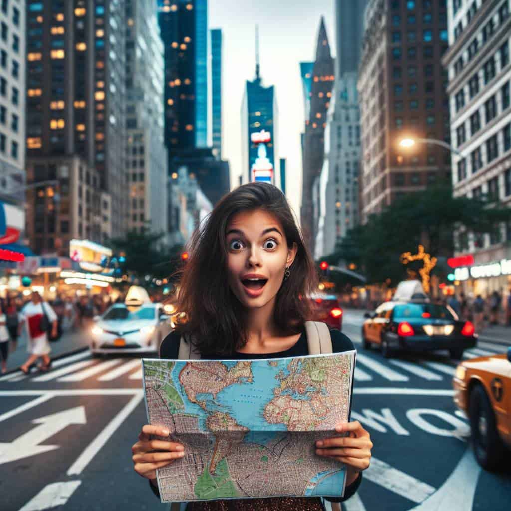 Young woman moving to a new city.