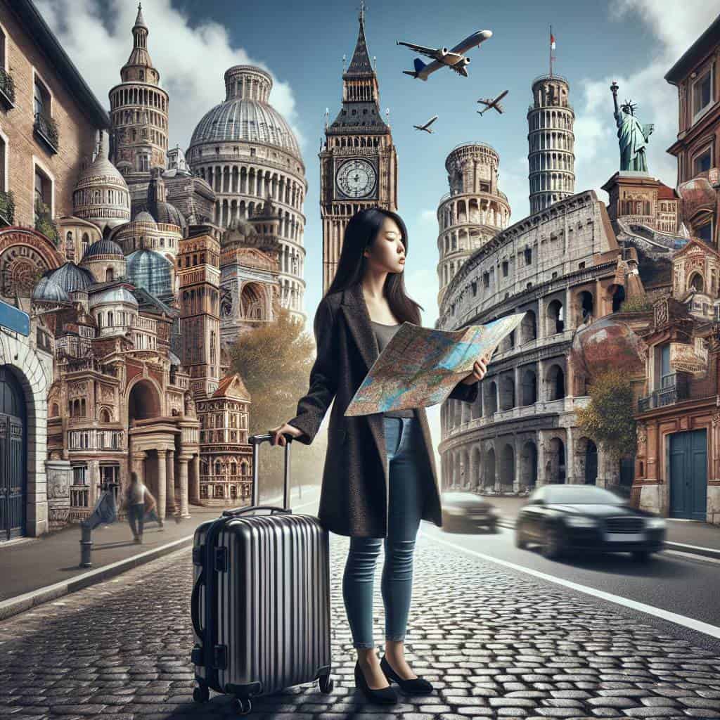 Multi-destination trip planning in Europe.