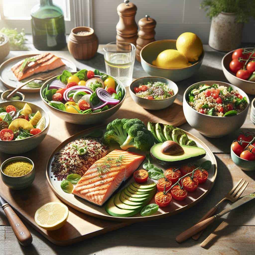 Nutritionist approved meals on elegant table.