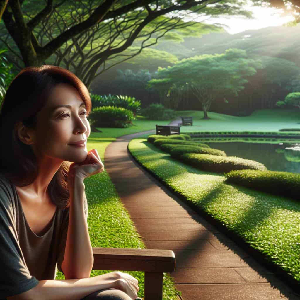 Redefining personal success in serene park.