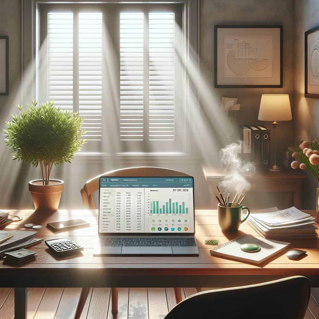 Smart finance habits in home office.