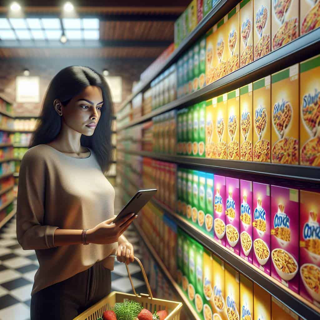 Smart grocery shopping guide in action.
