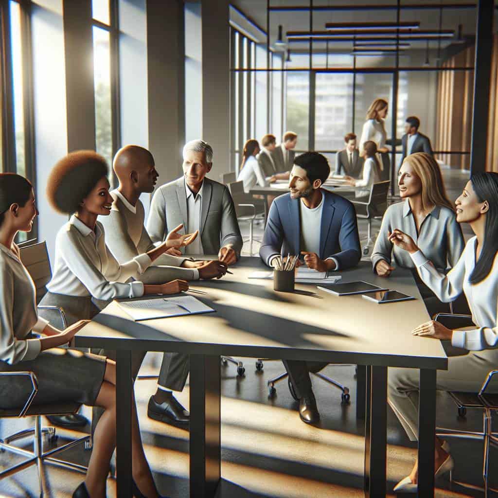 Workplace diversity initiatives in modern office.