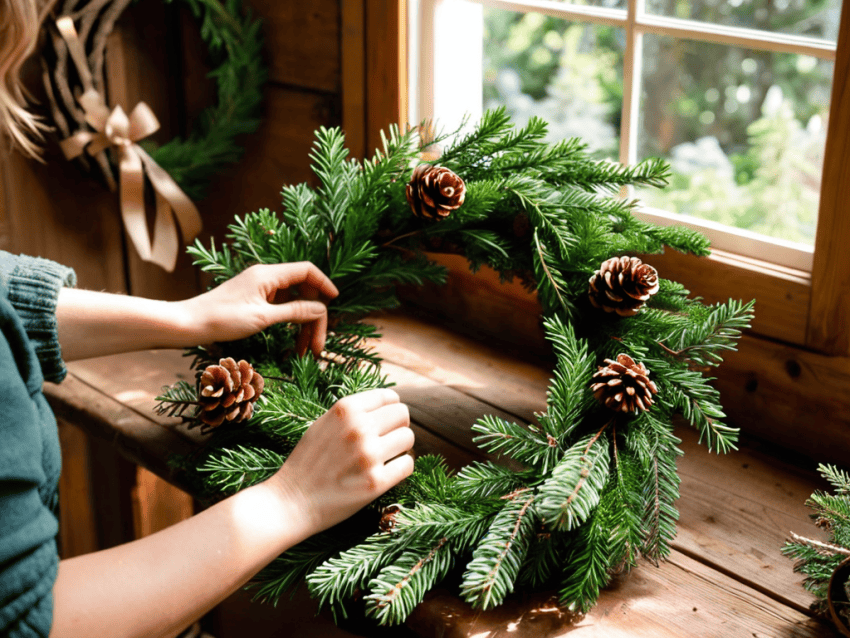 DIY wreath for front door guide