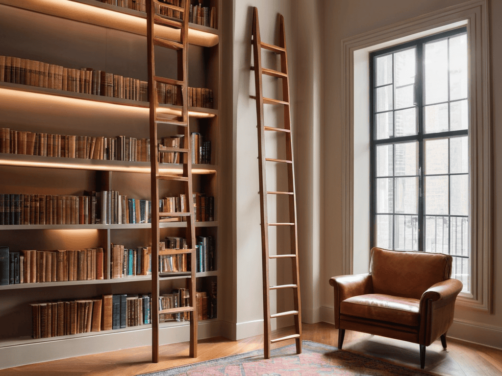 Elevating Library Interiors with ladders