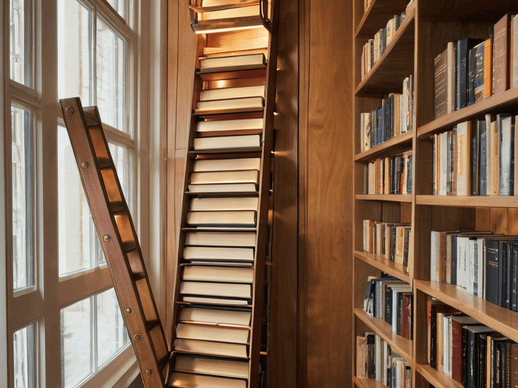 Vertical library ladder climbing tips