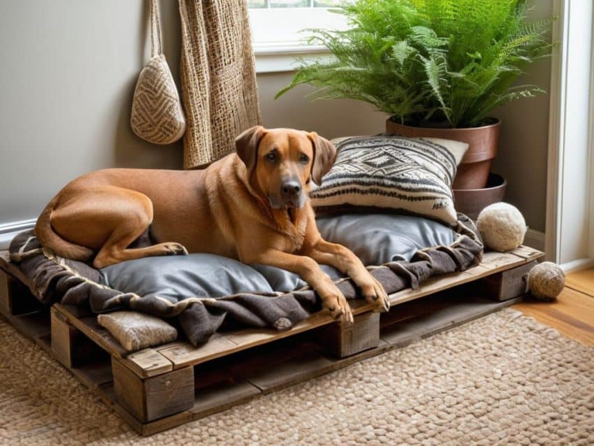 DIY dog bed from pallet